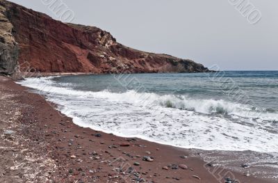 Famous Santorini Red beach