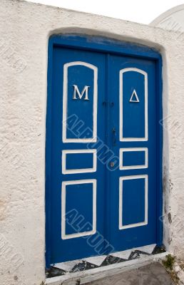 Blue closed door