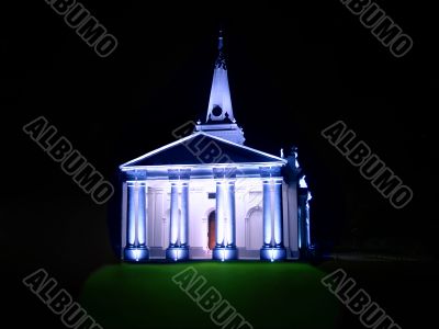 St. George`s Church at night.