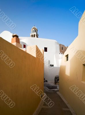 Blind walls of street in the old town