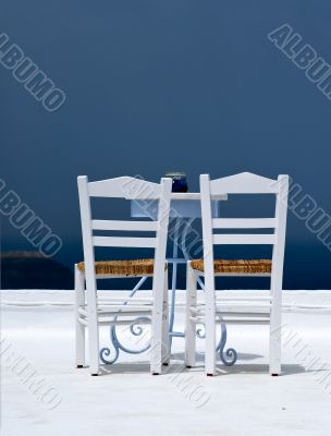 Two chairs and the table