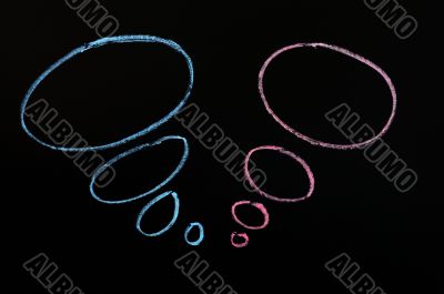 Chalk drawing of speech bubbles
