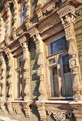 Old house. The windows and trims