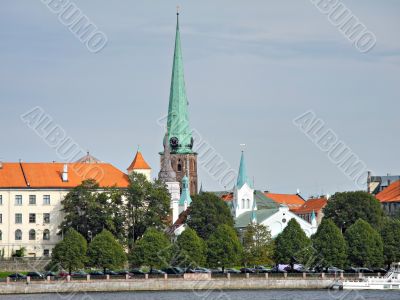 Sight of Old Riga with St.Jacob`s church 