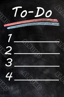 To-do list on a blackboard background