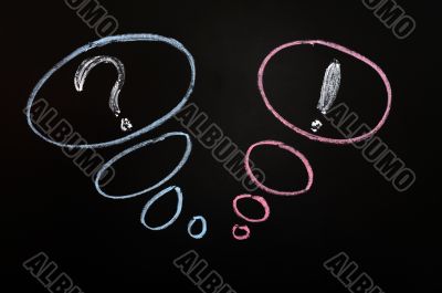 Chalk drawing of speech bubbles