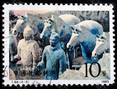 CHINA - CIRCA 1983: A stamp printed in China shows the Terracott