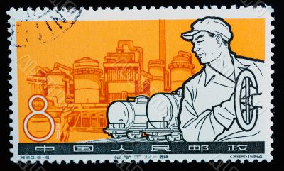 CHINA - CIRCA 1964: A Stamp printed in China shows image of chem