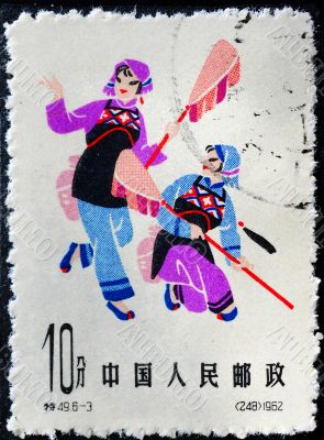 CHINA - CIRCA 1962: A Stamp printed in China shows image of two 