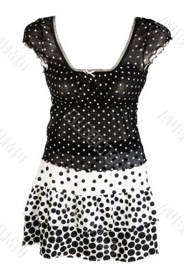 black women`s blouse and skirt