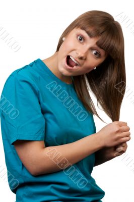 portrait of a young brunette