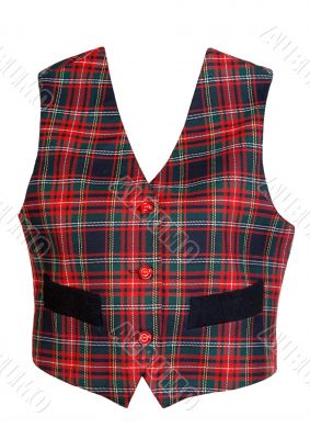 red plaid vest