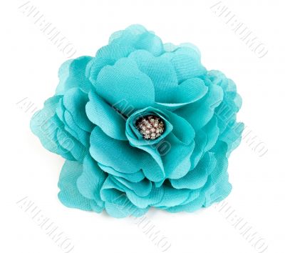 turquoise fabric flower 