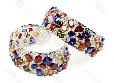 silver bracelet with stones