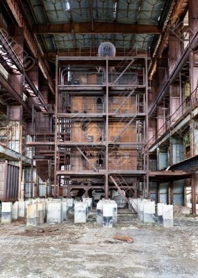 Dilapidated old boiler house