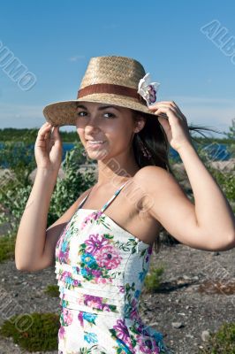 girl in a straw hat