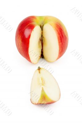 cut a slice of red apple