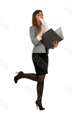 business girl with a office folder