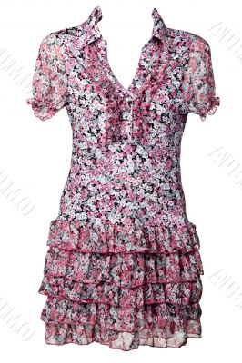 woman`s dress with a floral pattern