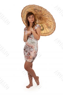 girl with a decorative umbrella