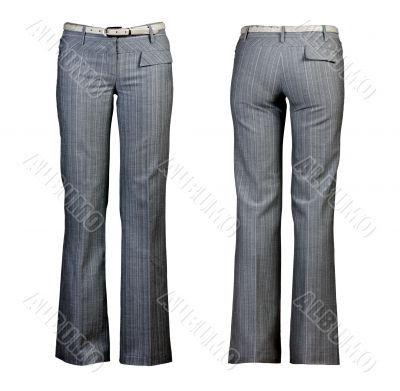 Collage of two gray women`s pants