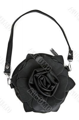 leather handbag in the shape of roses