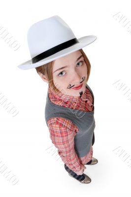 Girl with painted mustaches