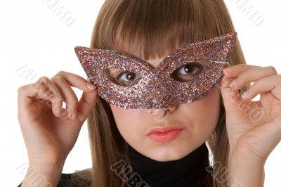 Beautiful girl wearing a mask