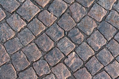 cobbled pavement
