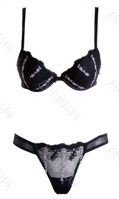 set of black lingerie