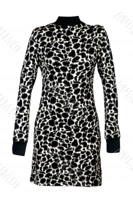 a woman`s dress with spotted pattern