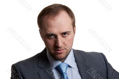 portrait of an unshaven businessman