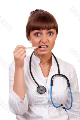 beautiful young woman doctor