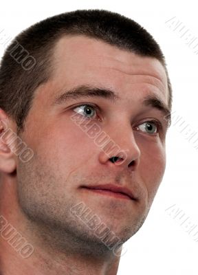 portrait of pensive looking unshaven men