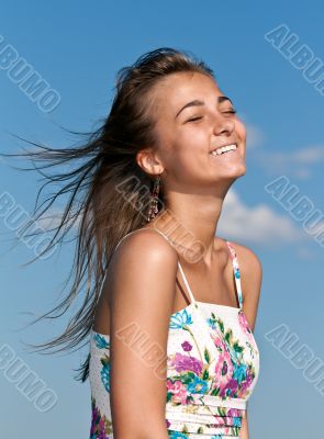 beautiful young girl smiling
