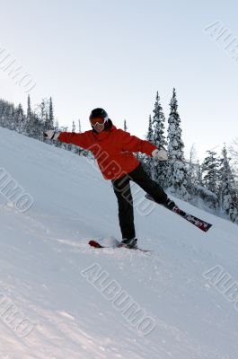 Man skiing