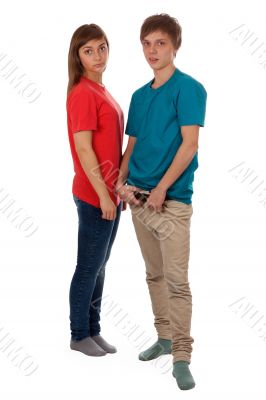 couple of teenagers in color clothes