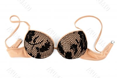 beige bra with patterns