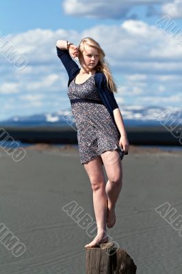 girl standing on one leg