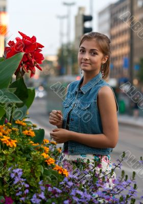 portrait of a girl in a denim