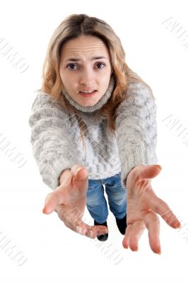 plaintively beautiful blonde