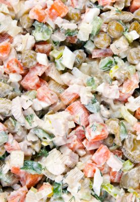 Russian dish salad Olivier