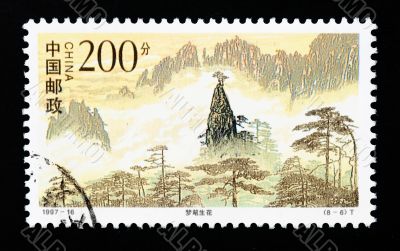 CHINA - CIRCA 1997: A Stamp printed in China shows the Huangshan Mountains , circa 1997