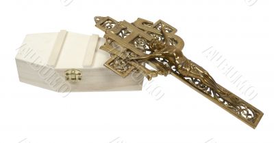 Brass Crucifix and Coffin