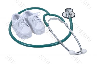Stethoscope and Small White Shoes
