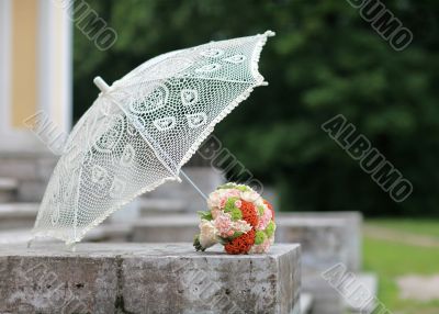 Bouquet and umbrella