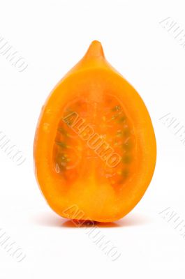 Slice of fresh orange tomato