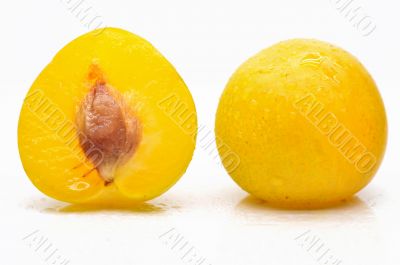 Fresh and juicy yellow plums