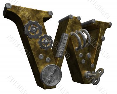 steampunk letter w
