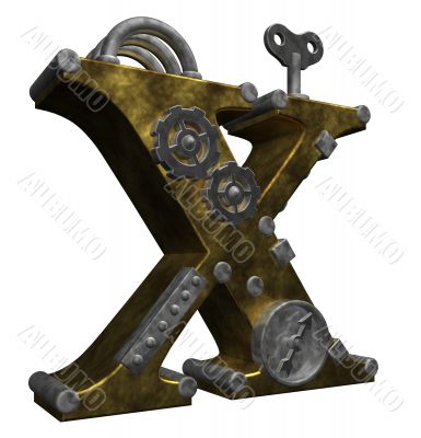 steampunk letter x